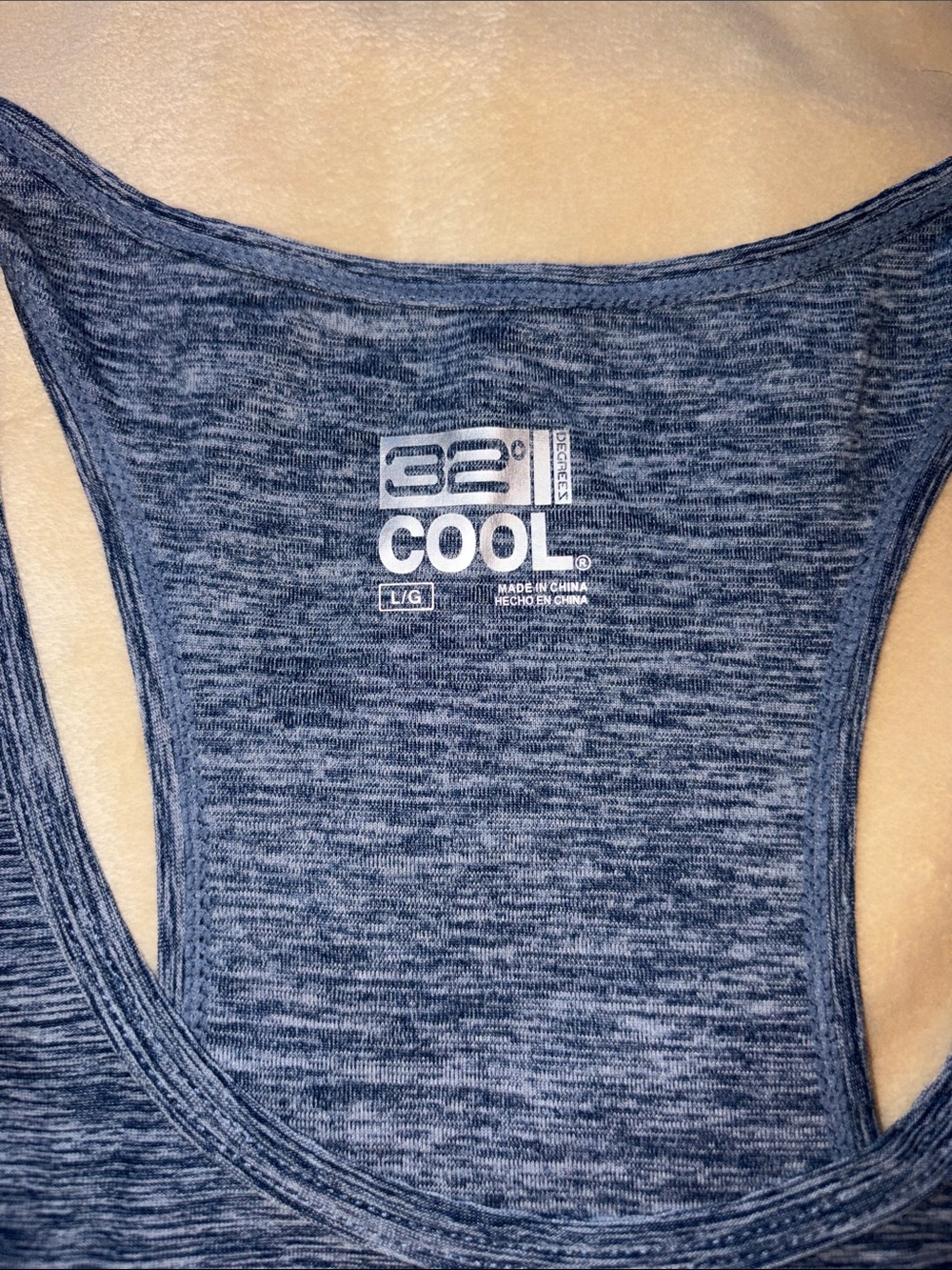 Women’s Space Dye Blue Racerback Tank Top - Picture 2 of 7